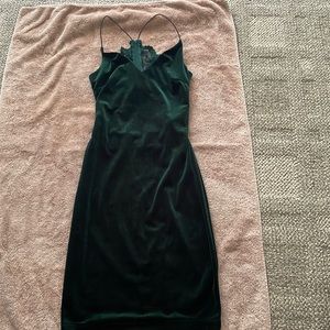 Green velvet dress
